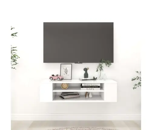 Piekarams Tv Skapītis, Balts, 100X30X26,5 Cm, Inženierijas Koks Vidaxl