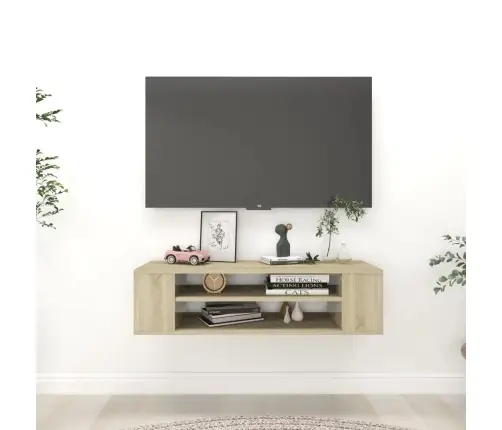 Piekarams Tv Skapītis, Ozolkoka Krāsa, 100X30X26,5 Cm Vidaxl