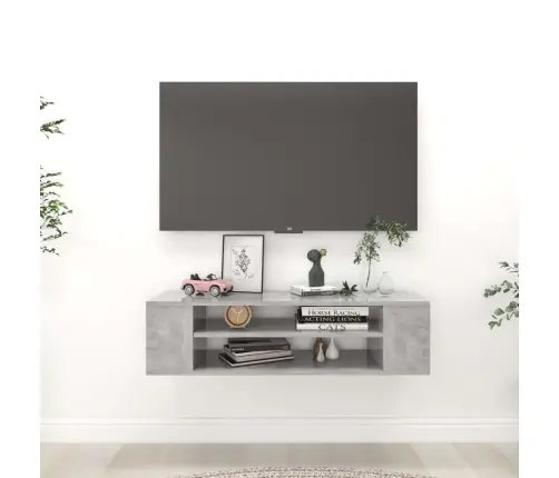 Rippuv Tv-Kapp, Betoonhall, 100 X 30 X 26,5 cm Tehispuit