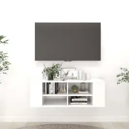 Seina Telerikapp, Valge, 102X35X35 cm Tehispuit