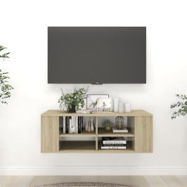 Sienas Tv Skapītis, Ozolkoka, 102X35X35 Cm, Inženierijas Koks Vidaxl