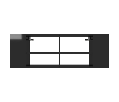 Sienas Tv Skapītis Spīdīgi Melns 102X35X35 Cm Inženierijas Koks Vidaxl