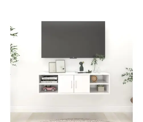 Sienas Plaukts, Balts, 102X30X29 Cm, Inženierijas Koks Vidaxl