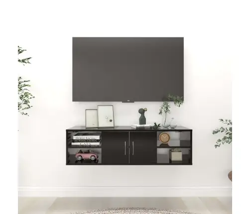 Sienas Plaukts, Melns, 102X30X29 Cm, Inženierijas Koks Vidaxl