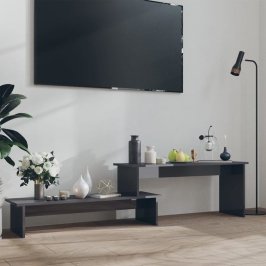Tv Plaukts, Spīdīgi Pelēks, 180X30X43 Cm, Inženierijas Koks Vidaxl