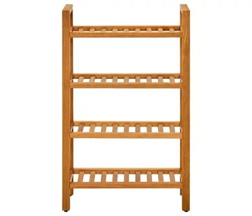 Apavu Skapis Ar 4 Plauktiem, 50X27X80 Cm, Ozola Masīvkoks Vidaxl