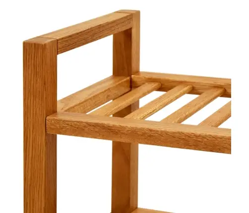 Apavu Skapis Ar 4 Plauktiem, 50X27X80 Cm, Ozola Masīvkoks Vidaxl