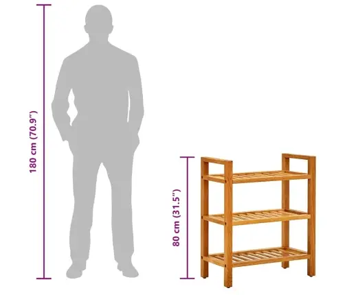 Apavu Skapis Ar 4 Plauktiem, 50X27X80 Cm, Ozola Masīvkoks Vidaxl