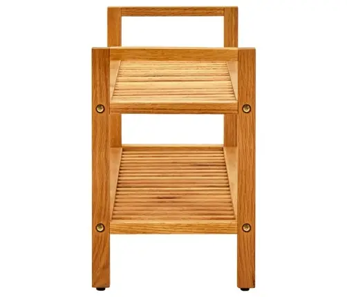 Batų Stovas Su 2 Lentynomis, 100X27X40cm Ąžuolo Masyvas