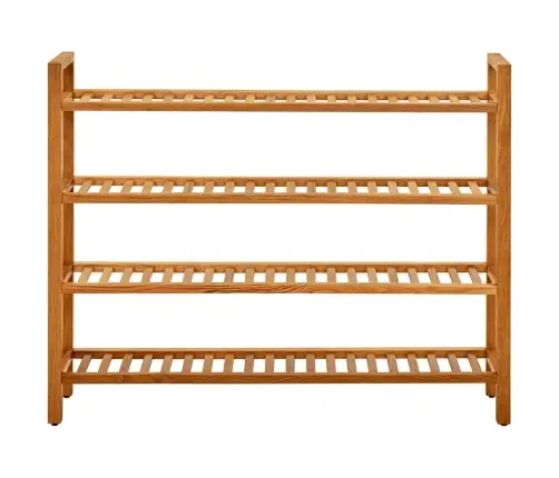 Apavu Skapis Ar 4 Plauktiem, 100X27X80 Cm, Ozola Masīvkoks Vidaxl