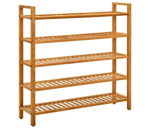 Apavu Skapis Ar 5 Plauktiem, 100X27X100 Cm, Ozola Masīvkoks Vidaxl