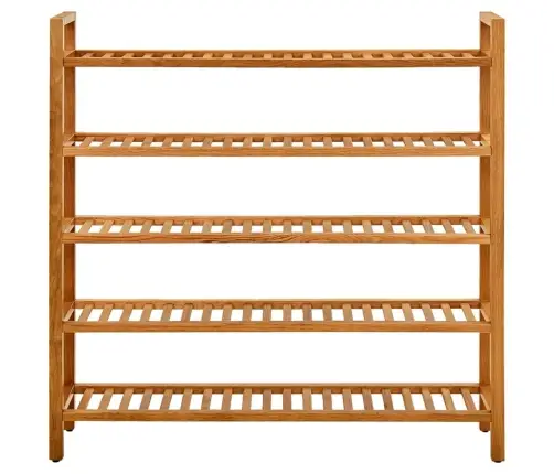 Apavu Skapis Ar 5 Plauktiem, 100X27X100 Cm, Ozola Masīvkoks Vidaxl