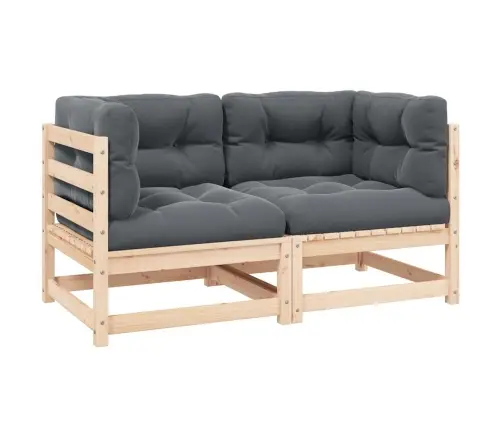 Kampinės Sodo Sofos Su Pagalvėlėmis, 2Vnt., Pušies Masyvas Kampinės Sodo Sofos Su Pagalvėlėmis, 2Vnt., Pušies Masyvas