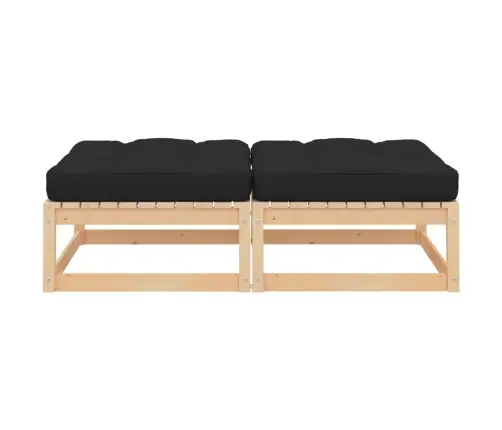 Dārza Soli Ar Matračiem, 2 Gab., Priedes Masīvkoks Vidaxl