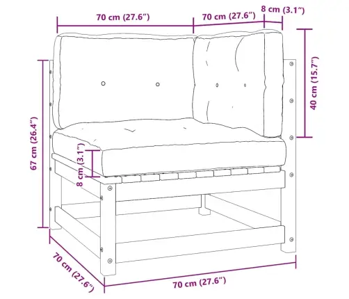 Sodo Komplektas Su Pagalvėlėmis, 2 Dalių, Pušies Masyvas