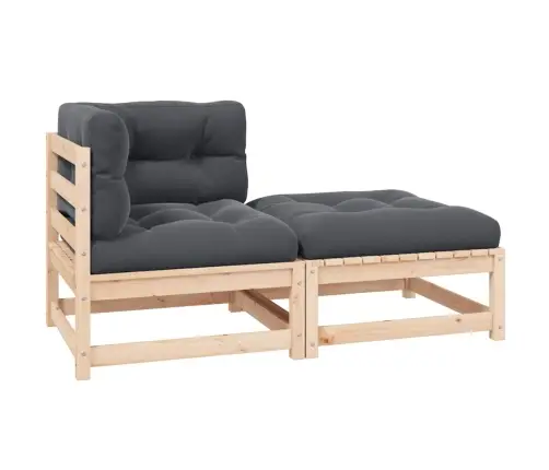 2-Daļīgs Dārza Atpūtas Mēbeļu Komplekts Ar Matračiem, Priede Vidaxl 2-Daļīgs Dārza Atpūtas Mēbeļu Komplekts Ar Matračiem, Priede Vidaxl