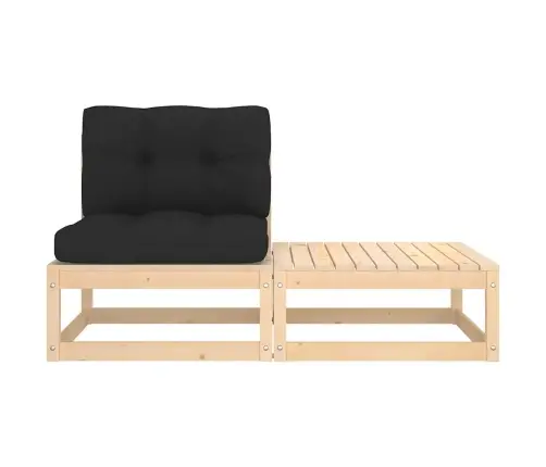 2-Daļīgs Dārza Atpūtas Mēbeļu Komplekts Ar Matračiem, Priede Vidaxl