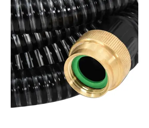 Siurbimo Žarna Su Žalvarinėmis Jungtimis, Juoda, 1,1", 7M, Pvc