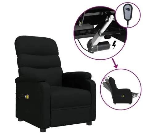 Elektrisks Masāžas Krēsls, Melns Audums Vidaxl