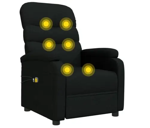 Elektrisks Masāžas Krēsls, Melns Audums Vidaxl