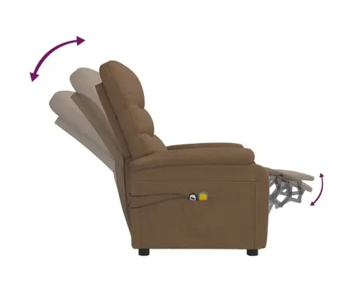 Elektrisks Masāžas Krēsls, Brūns Audums Vidaxl