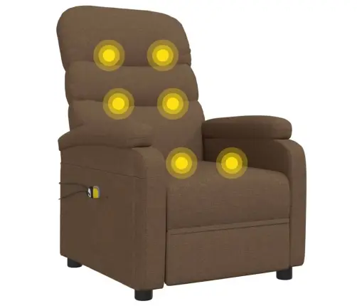 Elektrisks Masāžas Krēsls, Brūns Audums Vidaxl