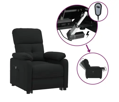 Elektrisks Atpūtas Krēsls, Atgāžams, Melns Audums Vidaxl