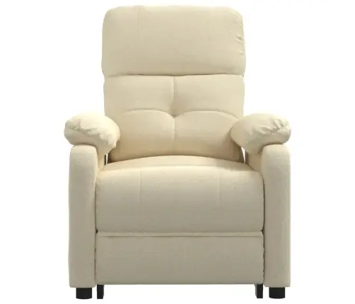 Elektrisks Atpūtas Krēsls, Atgāžams, Krēmkrāsas Audums Vidaxl