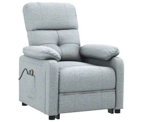 Elektrisks Masāžas Krēsls, Gaiši Pelēks Audums Vidaxl