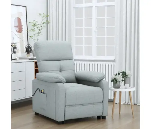 Elektrisks Masāžas Krēsls, Gaiši Pelēks Audums Vidaxl