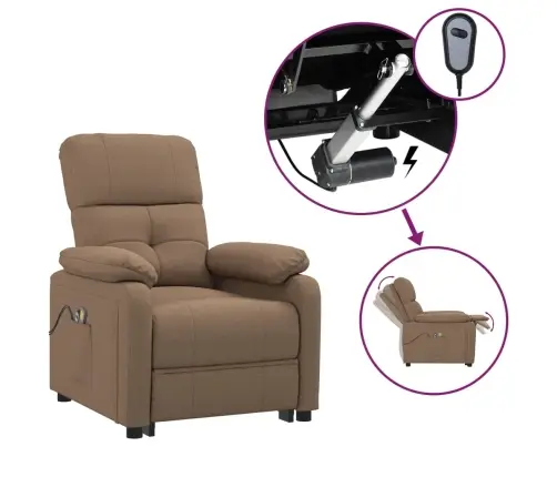 Elektrisks Masāžas Krēsls, Brūns Audums Vidaxl