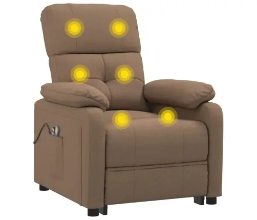 Elektrisks Masāžas Krēsls, Brūns Audums Vidaxl