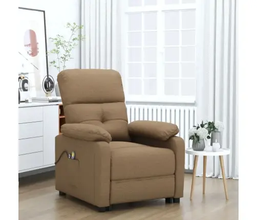 Elektrisks Masāžas Krēsls, Brūns Audums Vidaxl