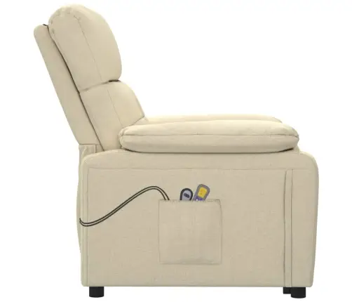 Elektriskais Masāžas Krēsls, Krēmkrāsas Audums Vidaxl