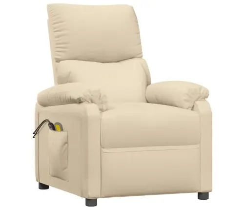 Elektriskais Masāžas Krēsls, Krēmkrāsas Audums Vidaxl