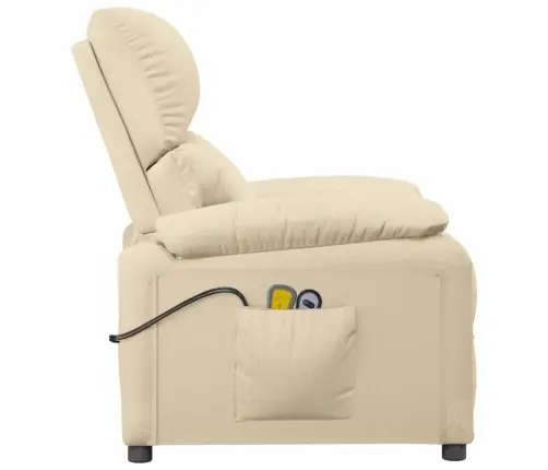 Elektriskais Masāžas Krēsls, Krēmkrāsas Audums Vidaxl