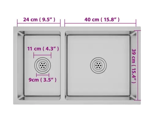 Virtuves Izlietne, Nerūsējošs Tērauds Vidaxl