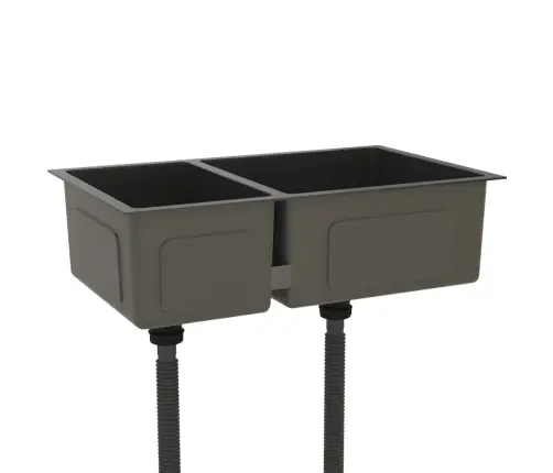 Virtuves Izlietne, Nerūsējošs Tērauds, Melna Vidaxl