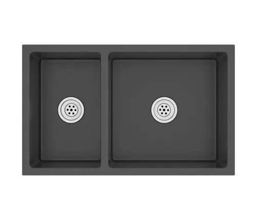 Virtuves Izlietne, Nerūsējošs Tērauds, Melna Vidaxl