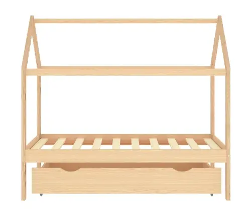 Bērnu Gultas Rāmis Ar Atvilktni, Priedes Masīvkoks, 80X160 Cm Vidaxl