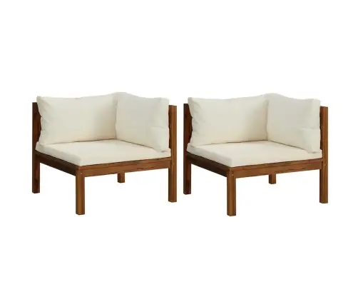 Kampinės Sofos Su Kreminėmis Pagalvėlėmis, 2Vnt., Akacija