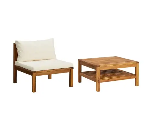 2-Osaline Aia Diivanikomplekt, Kreemjasvalge, Akaatsapuit