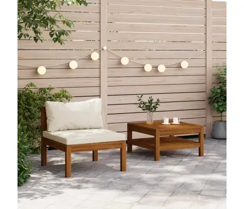 2-Osaline Aia Diivanikomplekt, Kreemjasvalge, Akaatsapuit