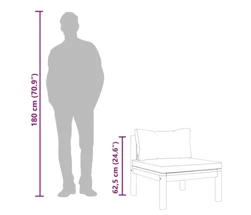 Modulinė Vidurinė Sofos Dalis Su Kremine Pagalvėle, Akacija