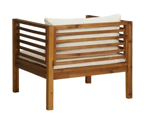 Dārza Krēsls Ar Krēmbaltiem Matračiem, Akācijas Masīvkoks Vidaxl