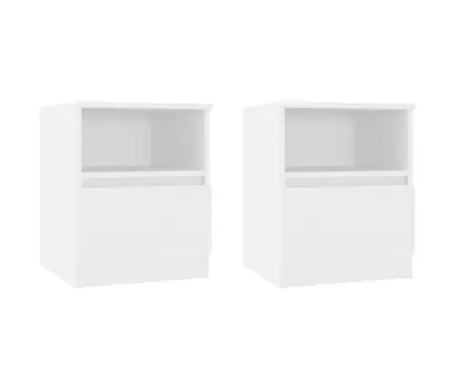 Öökapid 2 Tk, Valge, 40 X 40 X 50 cm Tehispuit