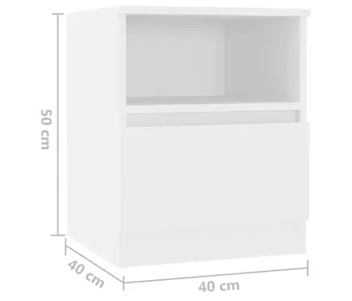 Öökapid 2 Tk, Valge, 40 X 40 X 50 cm Tehispuit