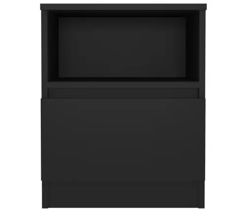 Naktinė Spintelė, Juodos Spalvos, 40X40X50cm Apdirbta Mediena