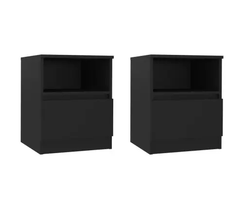 Naktsskapīši, 2 Gab., Melni, 40X40X50 Cm, Inženierijas Koks Vidaxl