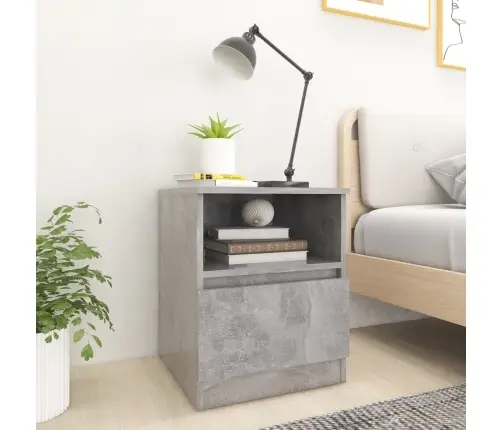 Naktsskapīši, 2 Gab. Betona Pelēki 40X40X50Cm Inženierijas Koks Vidaxl